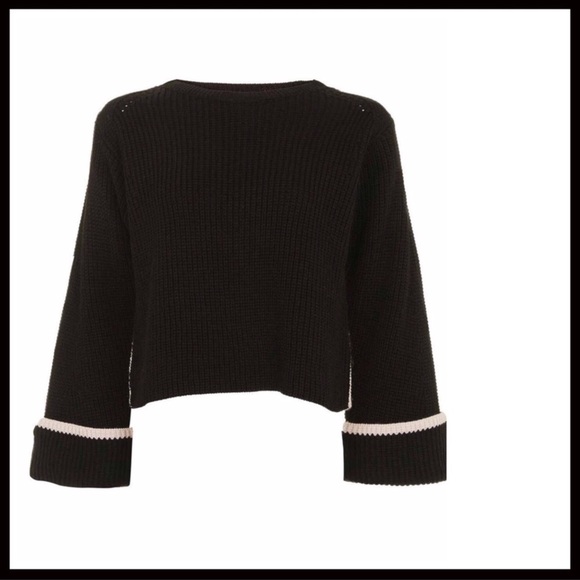 TOPSHOP BLACK PULLOVER COLOR-BLOCK SWEATER A3C - Picture 4 of 6